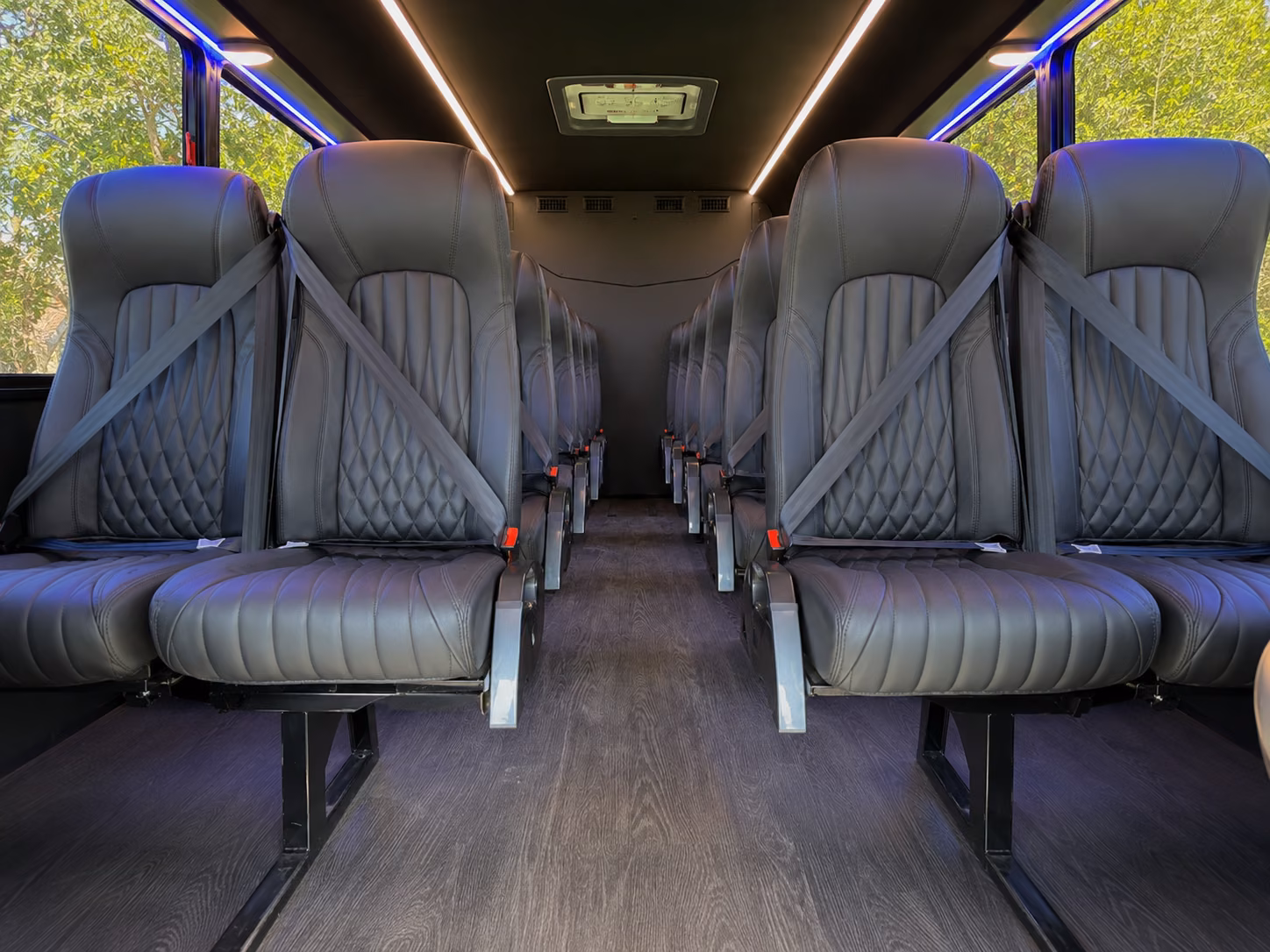 mansfield 15 passenger minibus inside