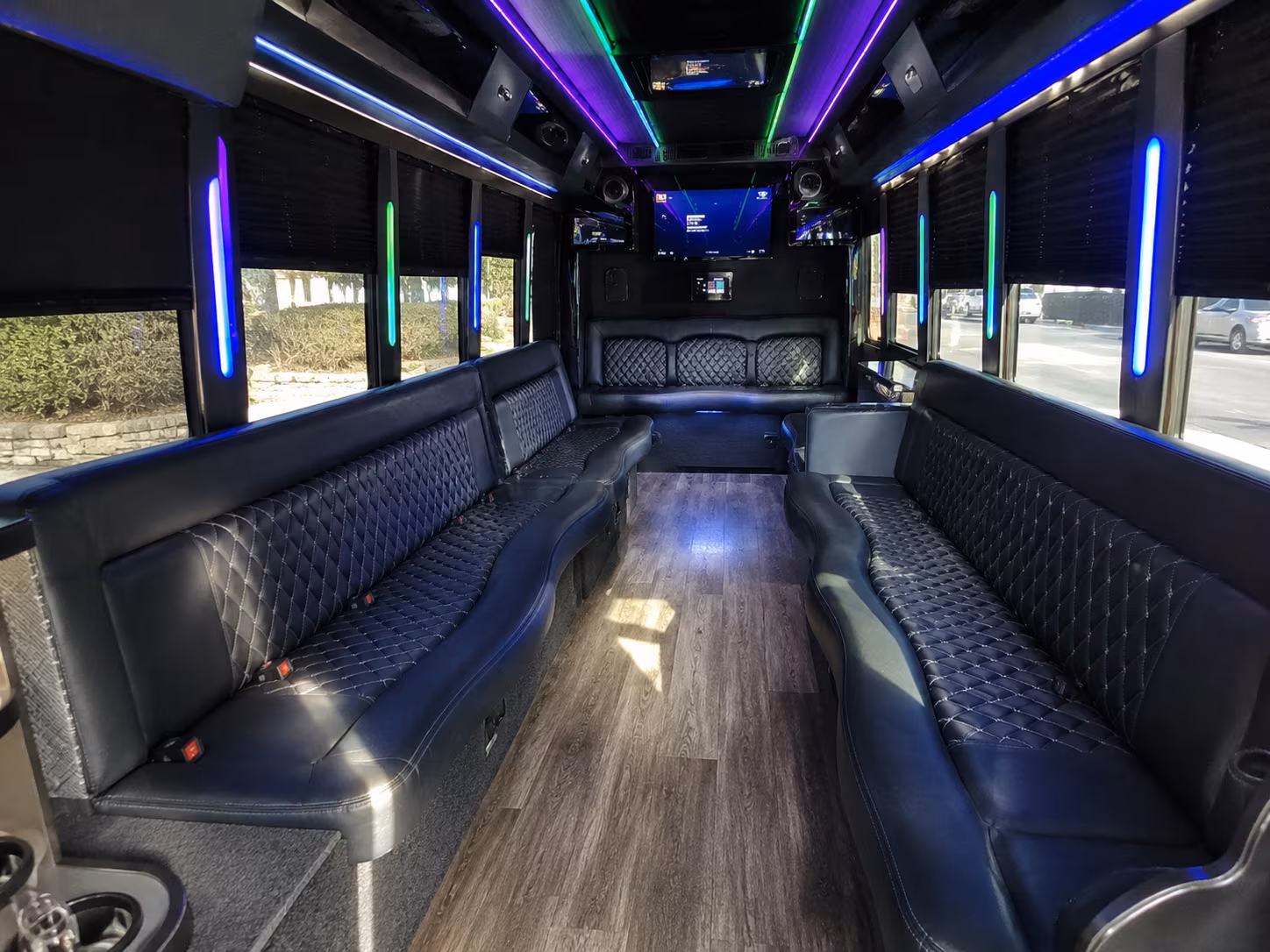 mansfield 15 passenger party bus interior