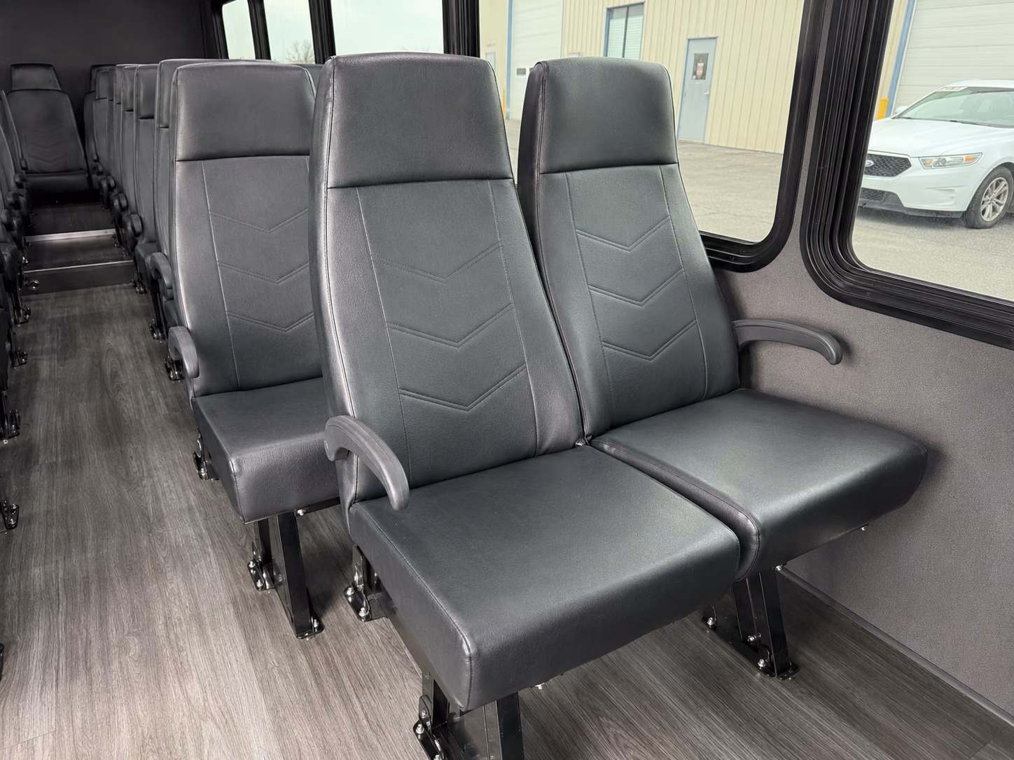mansfield 18 passenger minibus inside