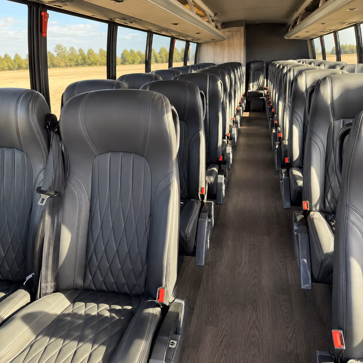 mansfield 25 passenger minibus inside