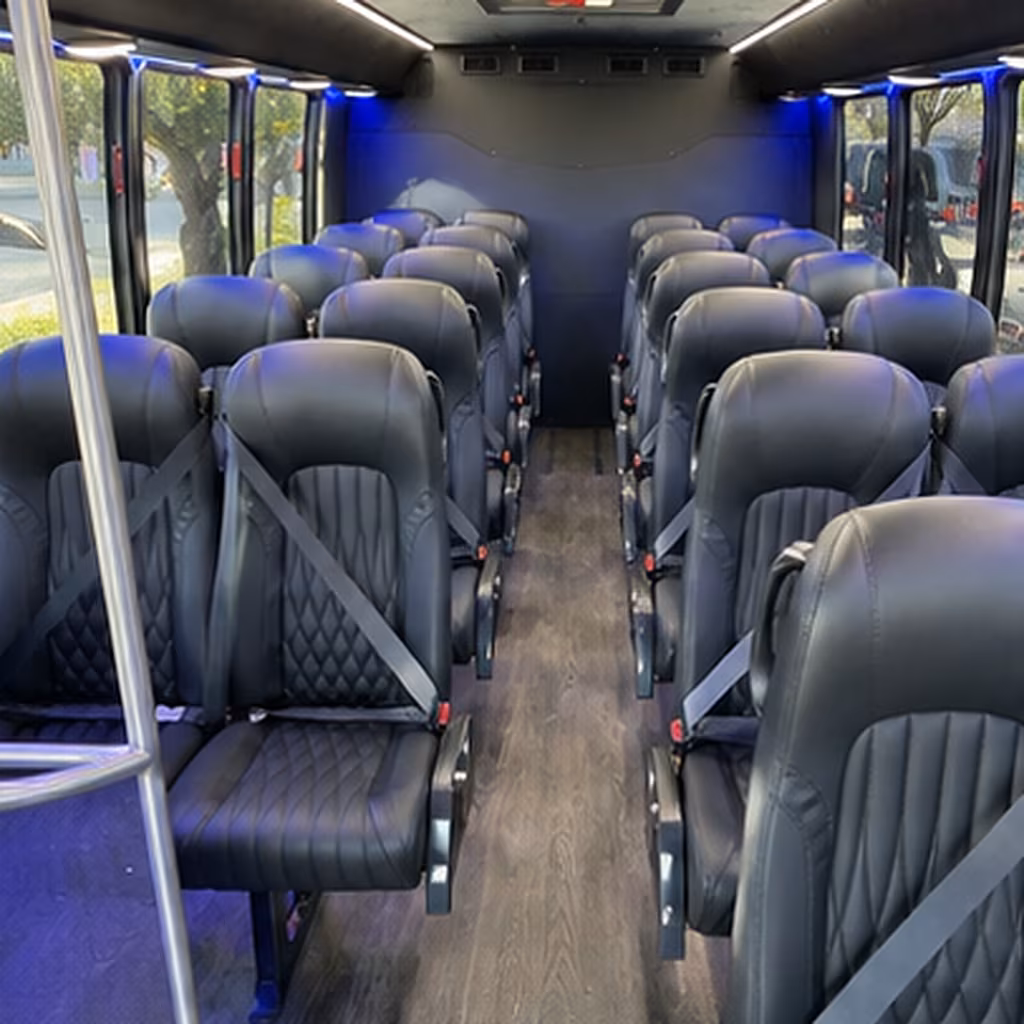 mansfield 25 passenger minibus interior