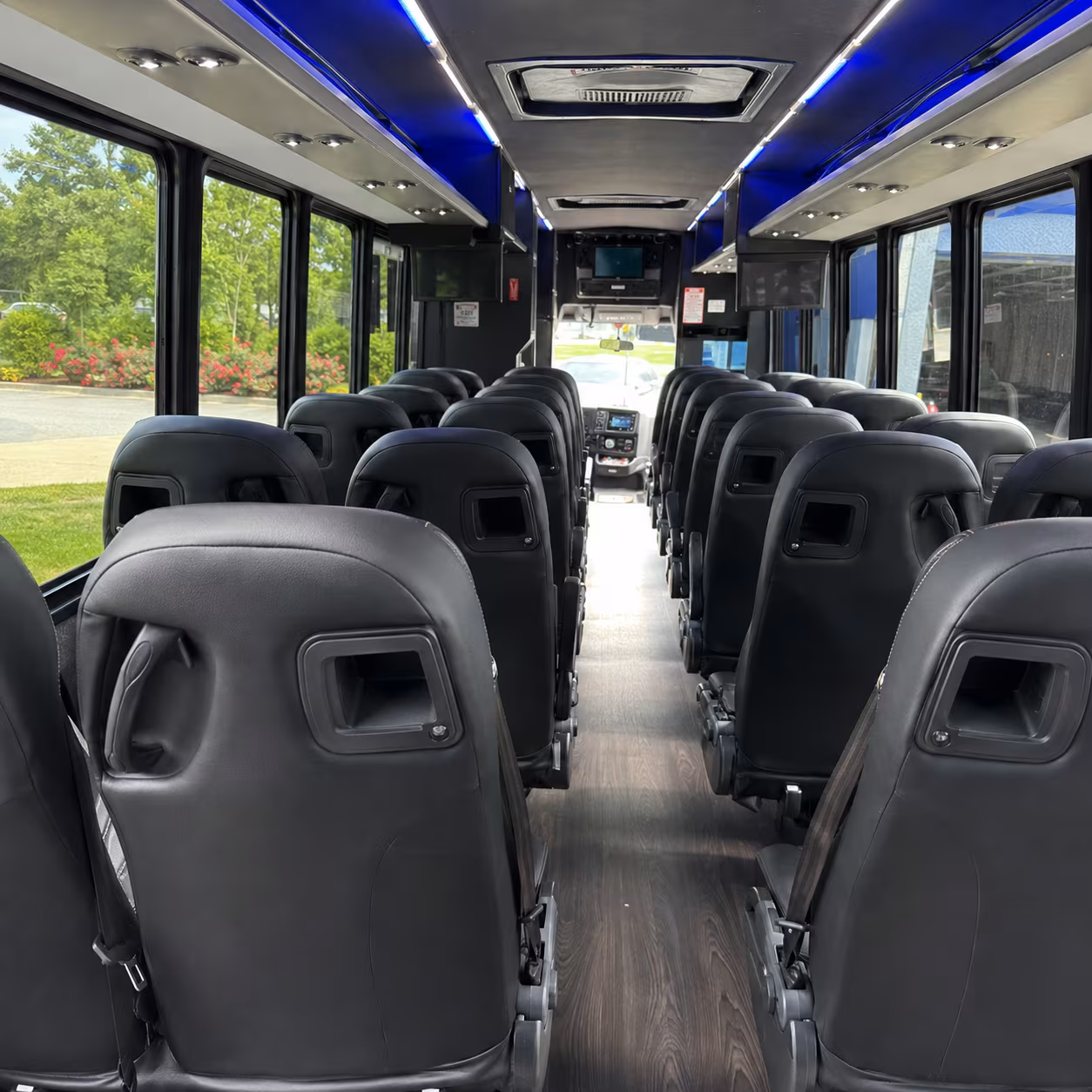 mansfield 28 passenger minibus inside