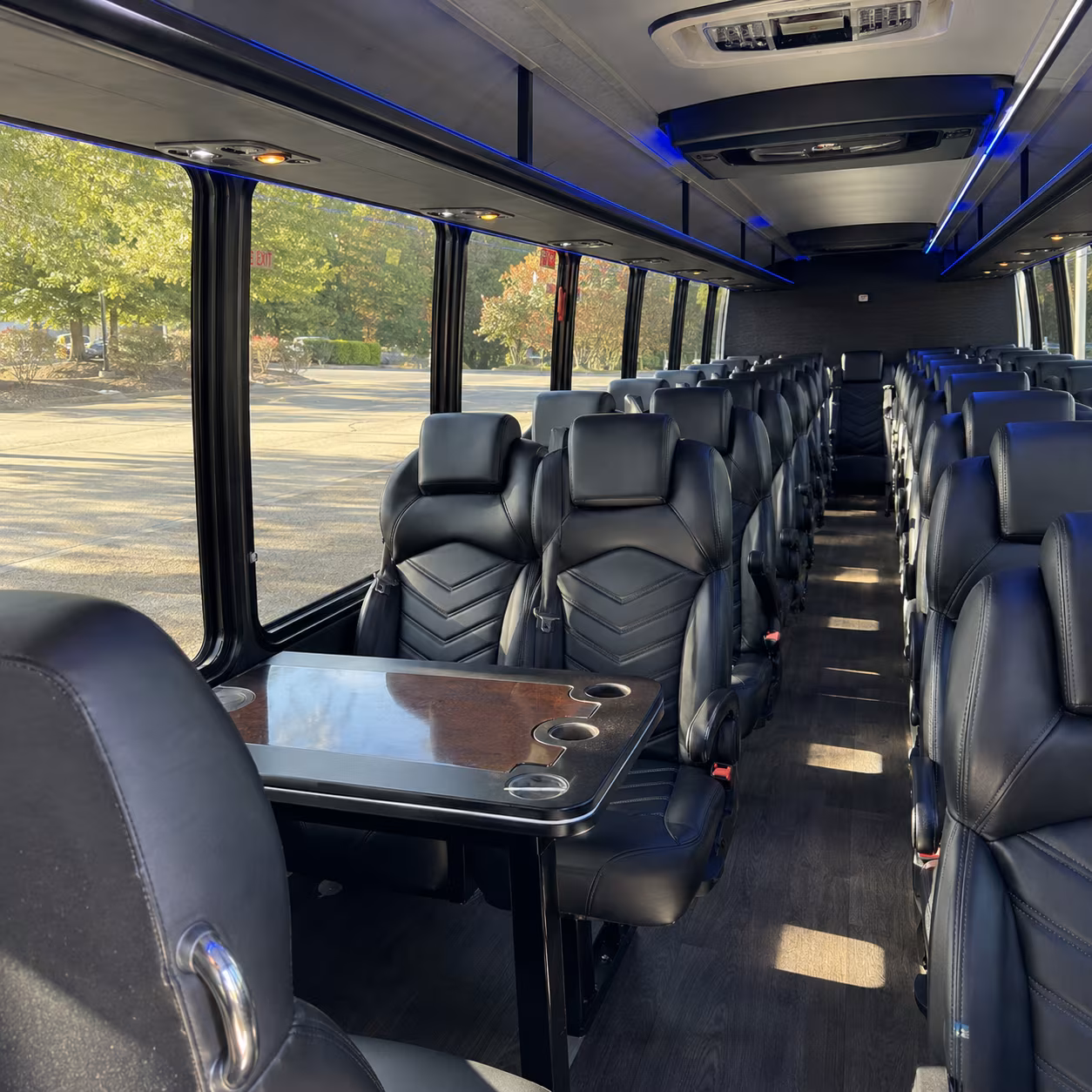 mansfield 28 passenger minibus interior