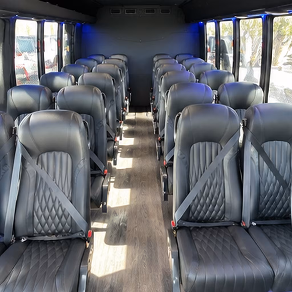 mansfield 35 passenger minibus inside