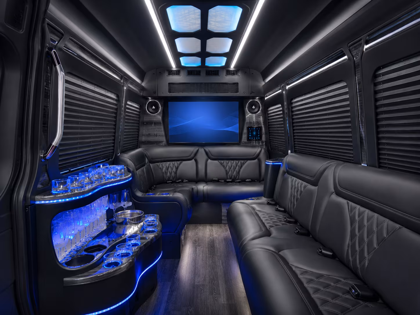 mansfield 40 passenger party bus interior