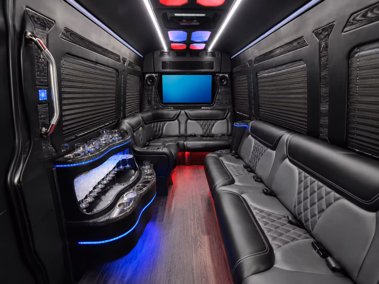 mansfield 50 passenger party bus interior