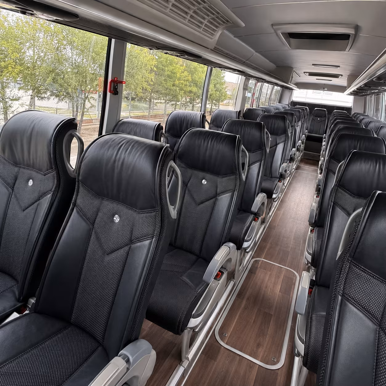 mansfield 56 passenger charter bus inside