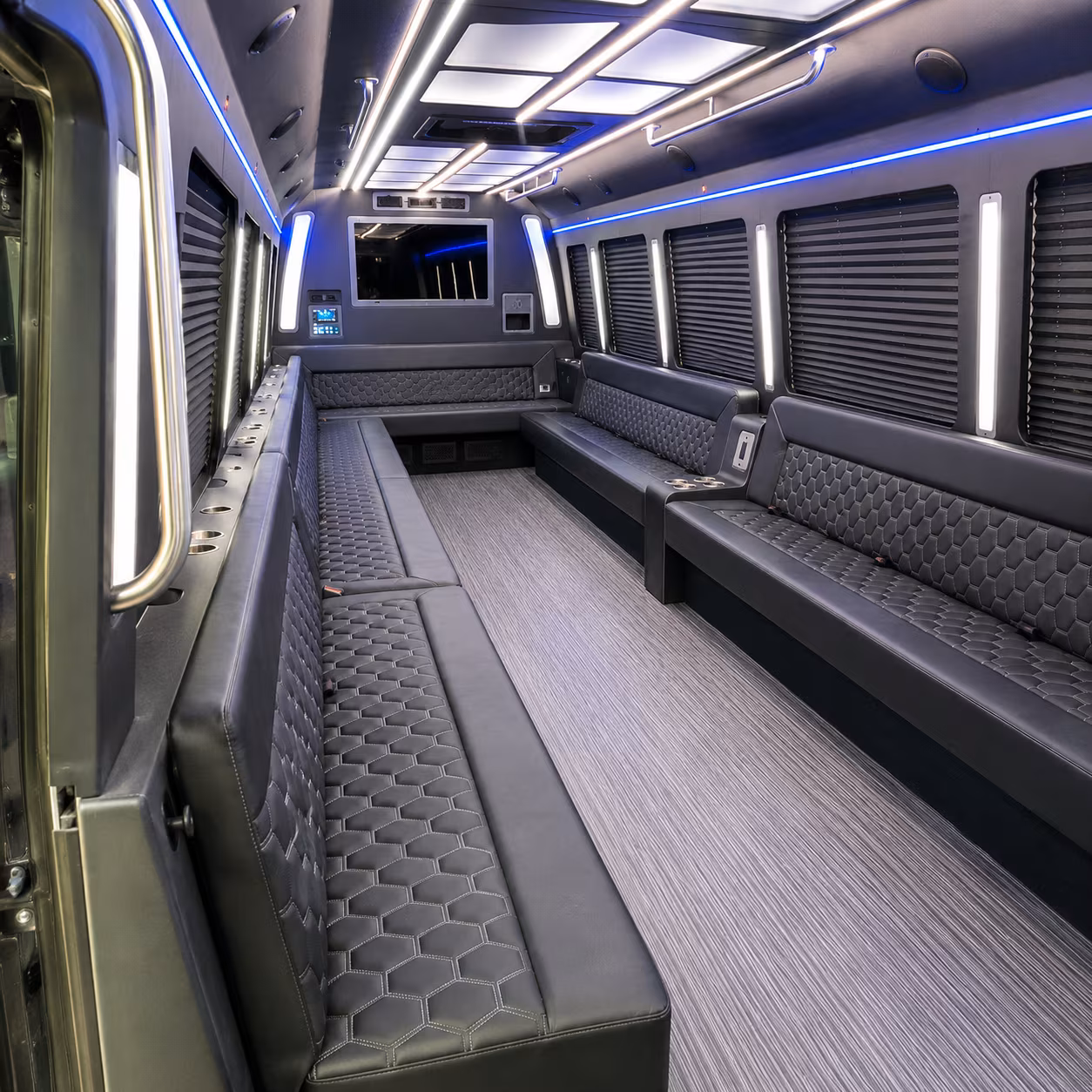 mansfield party bus rental interior
